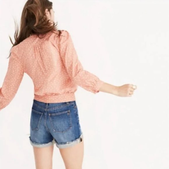 Madewell Wrap Top in Star Scatter Print Coral Cropped Top | XXS - Picture 2 of 12